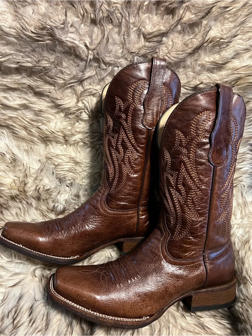 Circle G Men's Brown Western Leather Boots Sz 9 D
